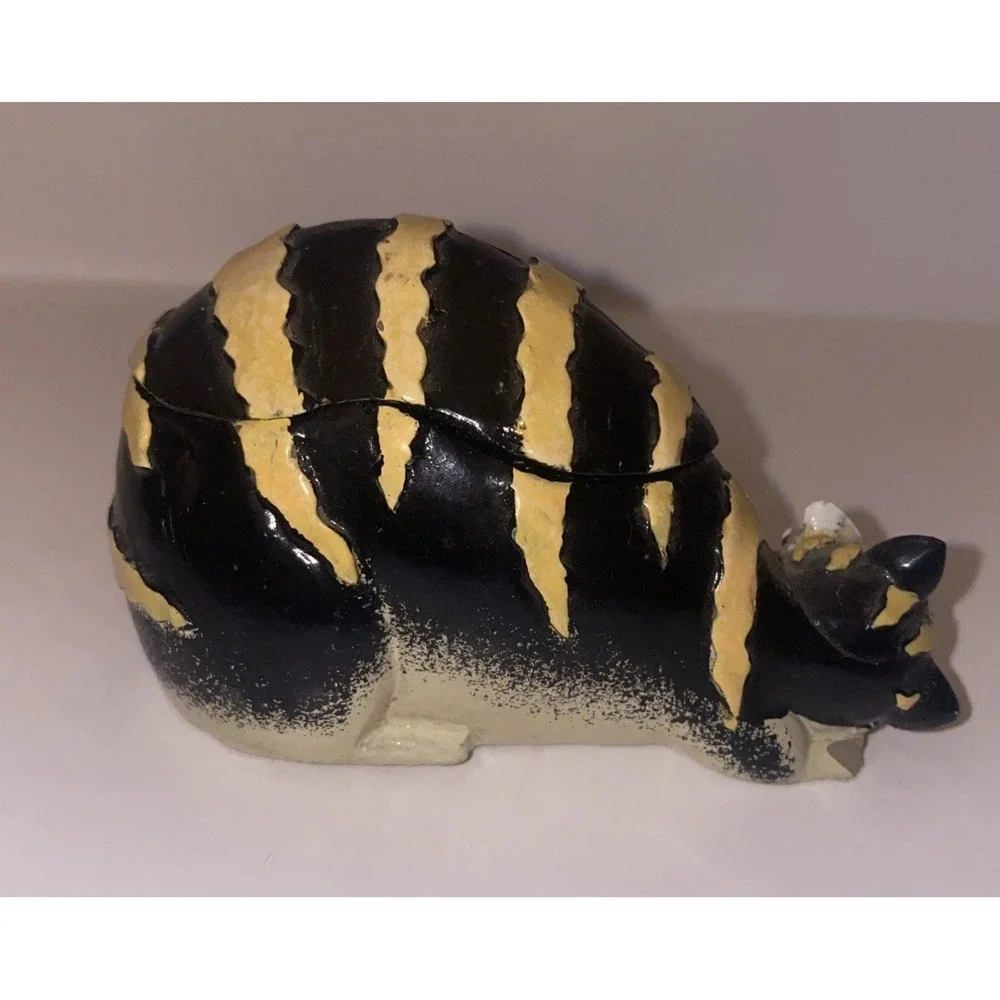 Vintage Harmony Kingdom Mimas Cat Trinket Box Meow At The Moon